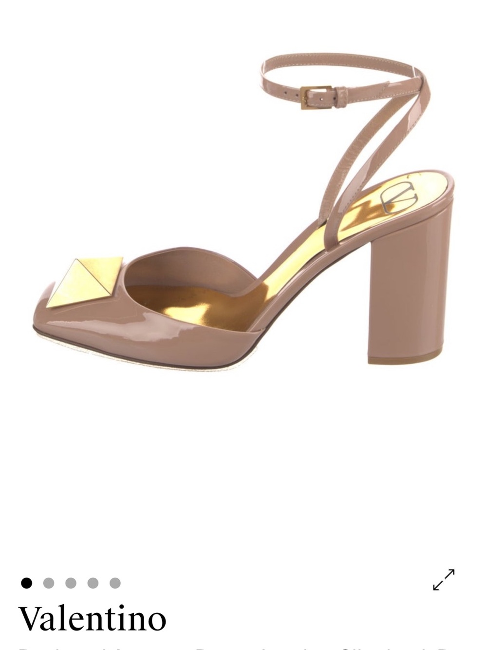 Valentino Rockstud Patent Leather Slingback Heels – NWOT – IT 40 / US 10 - Picture 6 of 7